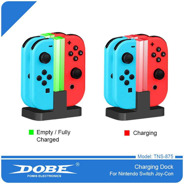 Four Charging Dock for Switch Jon-con With Small Handle and Colorful Light Column