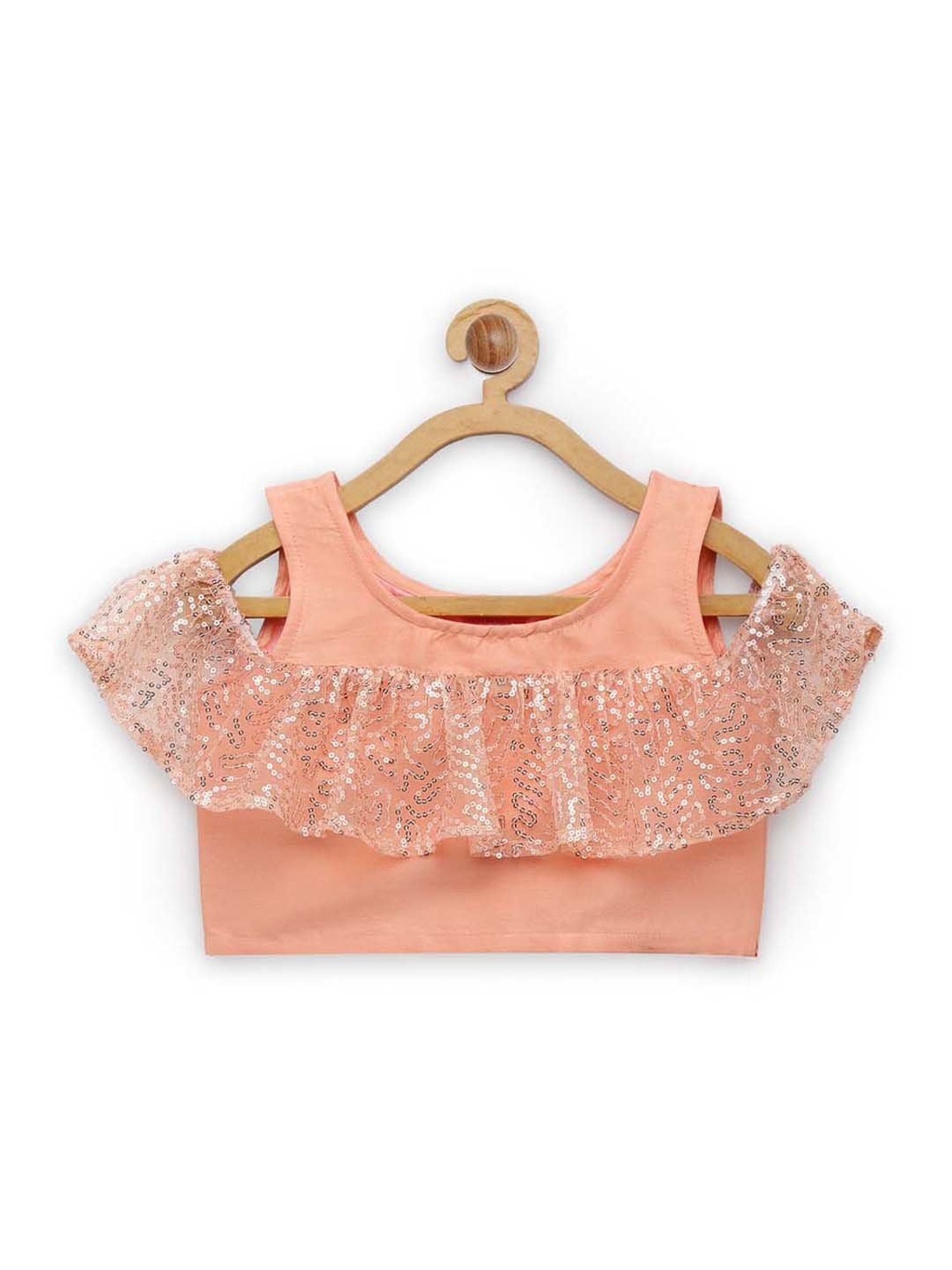 studiorasa Kids Peach Embroidered Top