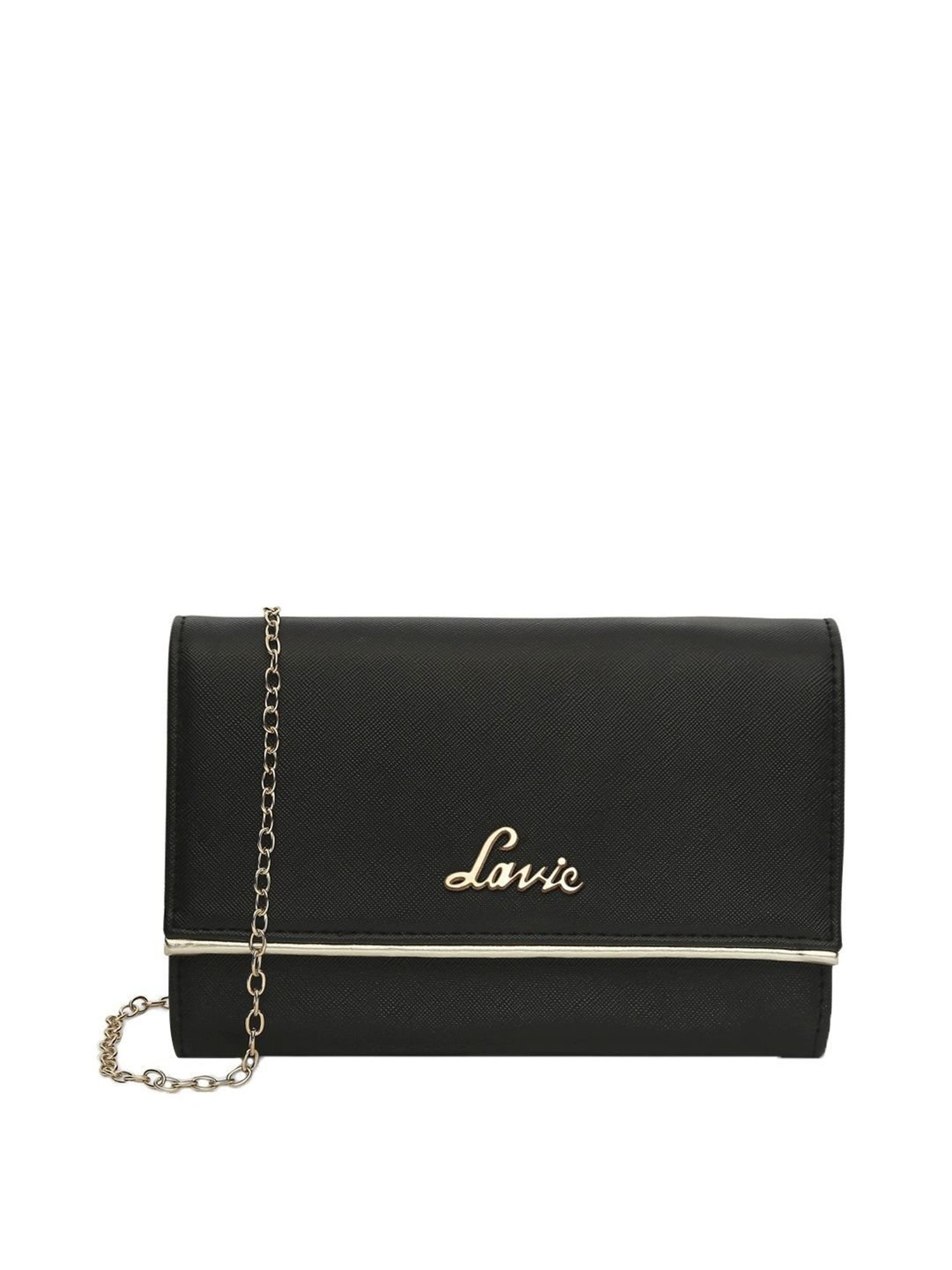 Lavie Ava Black Small Fold Over Clutch