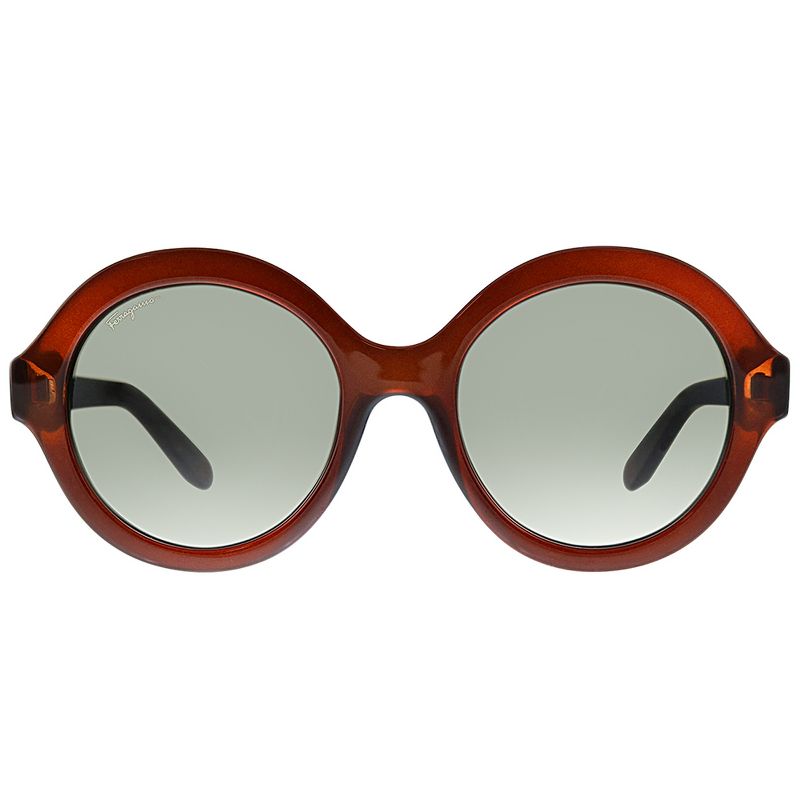 Salvatore Ferragamo SF 857 210 Womens Round Sunglasses Brown 54mm