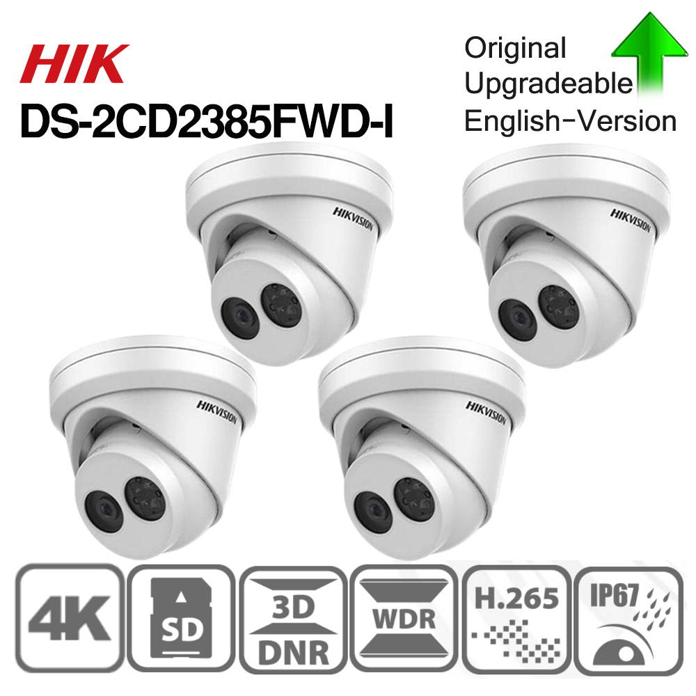 Hikvision 8MP Dome IP PoE Security Camera DS-2CD2385FWD-I 2.8MM Lens 4K UltraHD Outdoor Security POE IP Dome Camera Onvif EXIR 98ft Night Vision Turret Camera with Card Slot IP67 Waterproof, 1-Pack
