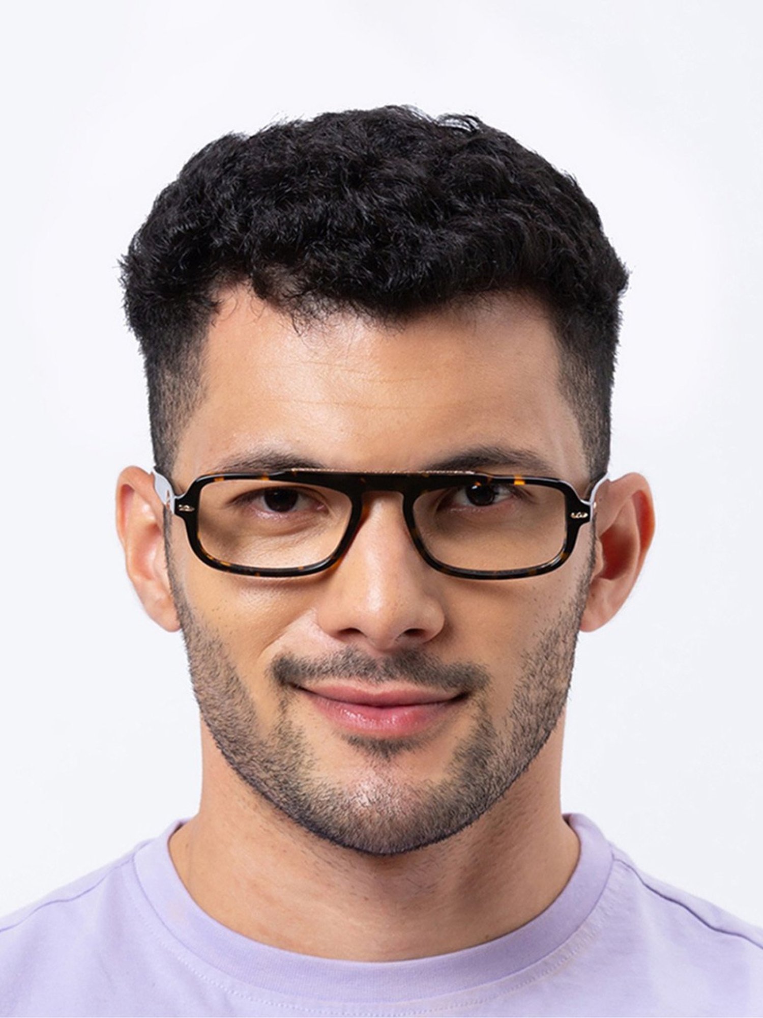 Shisen Fox Samurai Dark Havana Rectangular Unisex Blue Filter Computer Lenses -54 mm