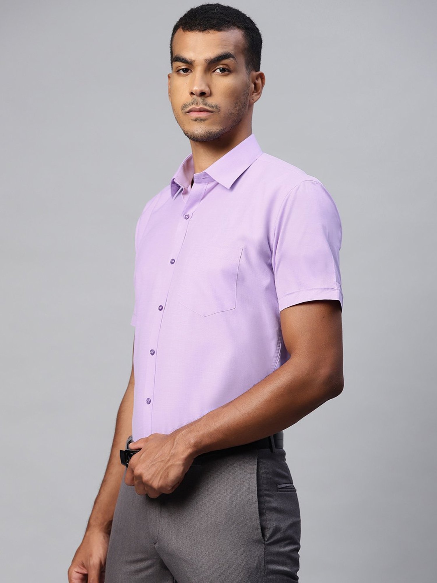 ManQ Purple Regular Fit Shirt