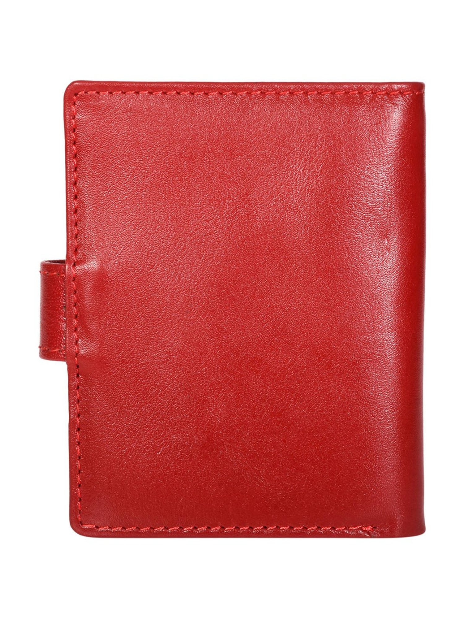 SASSORA Claret Red Leather Small Coin & Card Case for Men & Women