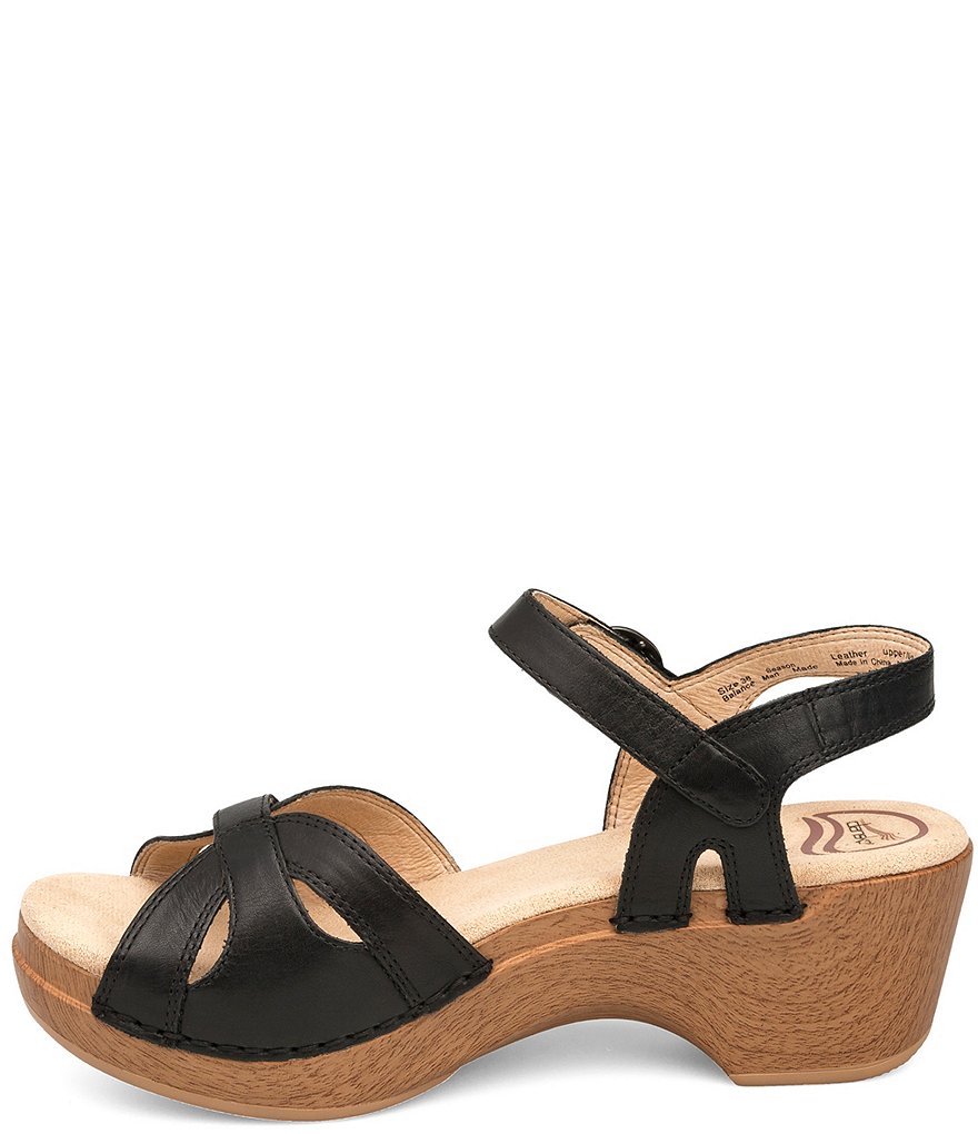 Dansko Season Leather Block Heel Platform Sandals