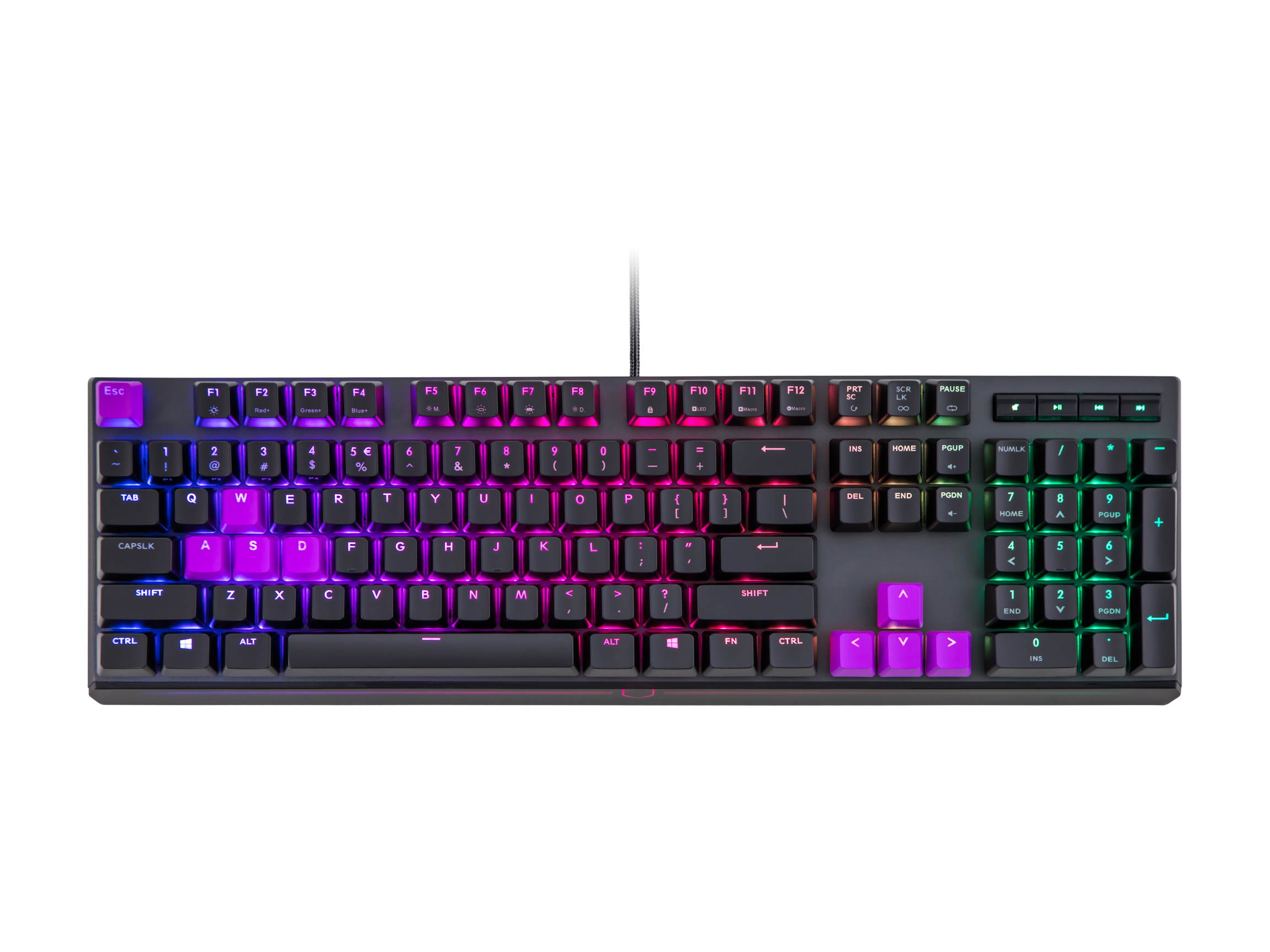 MasterKeys MK750 Mechanical Gaming Keyboard with Cherry MX Blue, RGB Per-Key lighting, and Removable Wrist Rest by Cooler Master