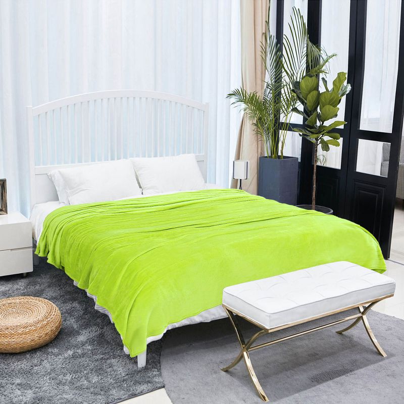 1 Pc Twin Polyester Flannel Fleece Bed Blankets Pink  - PiccoCasa