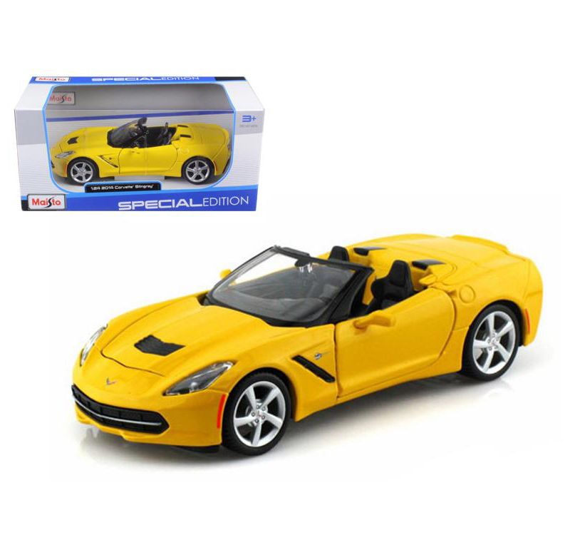 2014 Chevrolet Corvette C7 Convertible Yellow 1/24 Diecast Model Car by Maisto