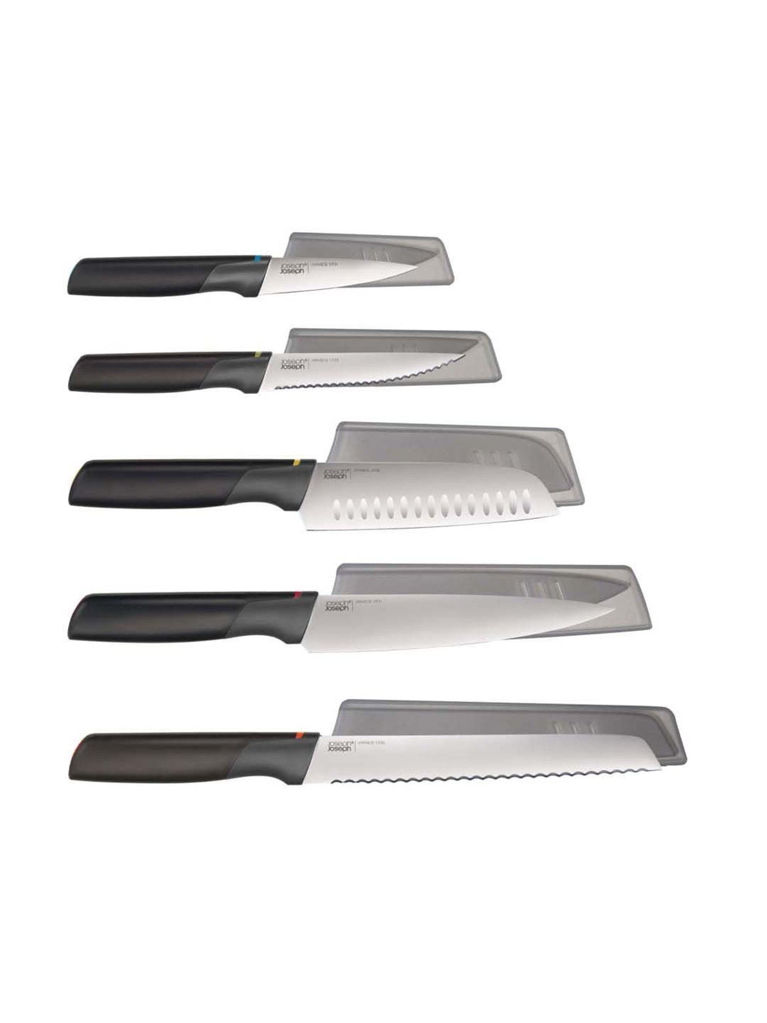 Joseph Joseph Black/Steel Stainless Steel 3 cm Serrated Knife - Set of 1