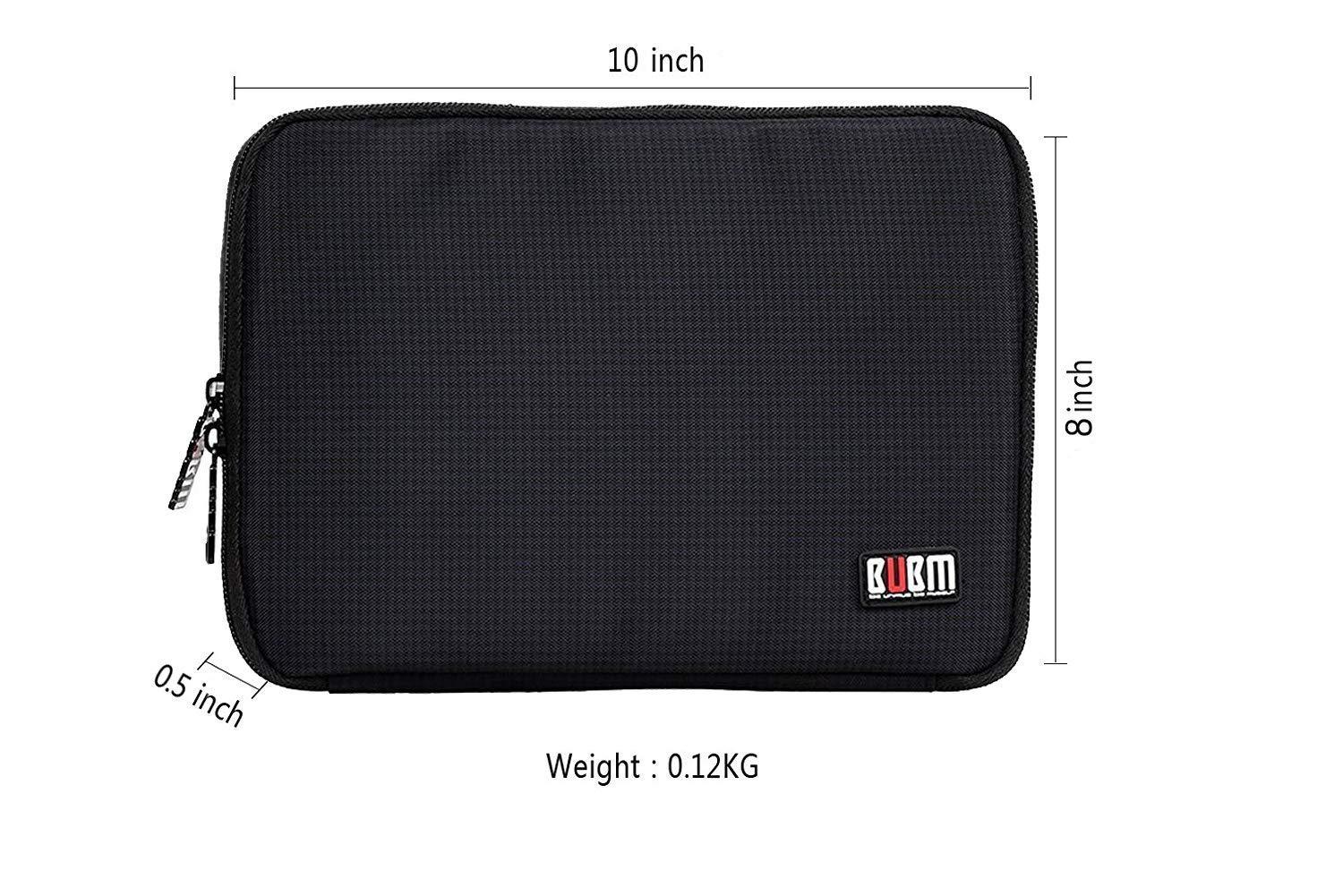 BUBM Travel Cable Organizer, Universal Electronics Accessories Storage Bag Cord, Earphone, USB Flash Drive, Memory Card More, Lightweight Compact,Black