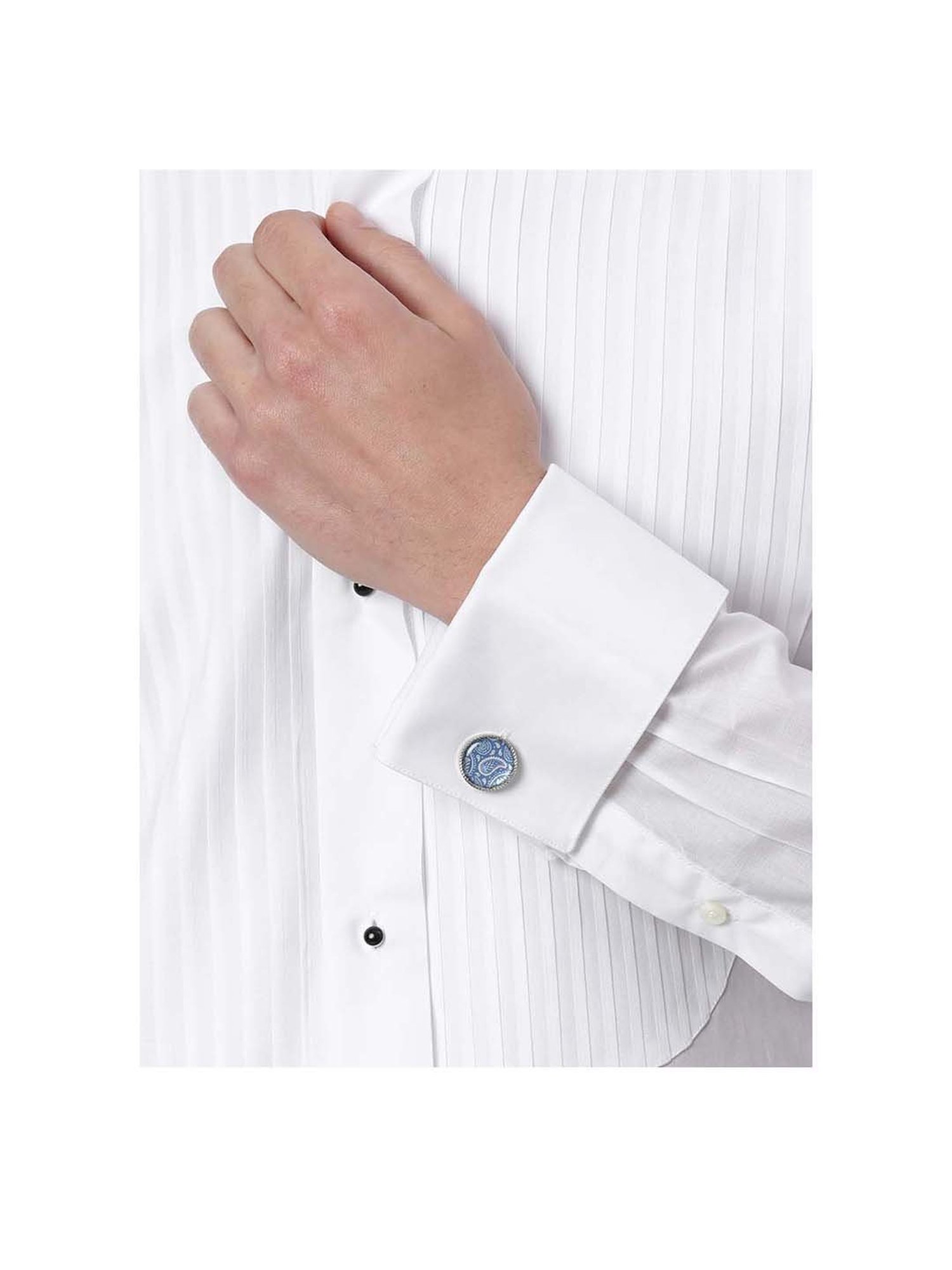 Tossido Blue Printed Cufflinks