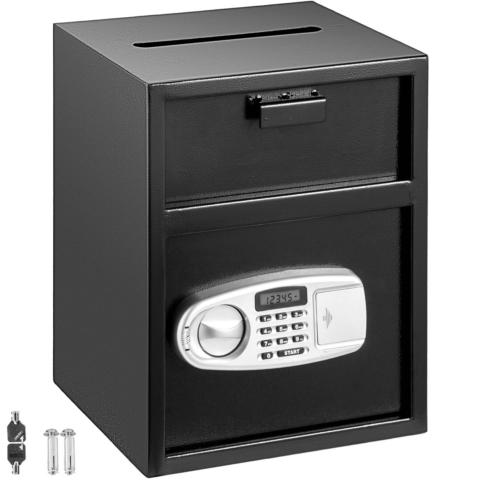 VEVOR Digital Depository Safe Made of Carbon Steel Deposit Safe Electronic Code Lock Depository Safe with Deposit Slot Restaurant Safe with Two Emergency Keys Depository Box for Home Hotel and Office