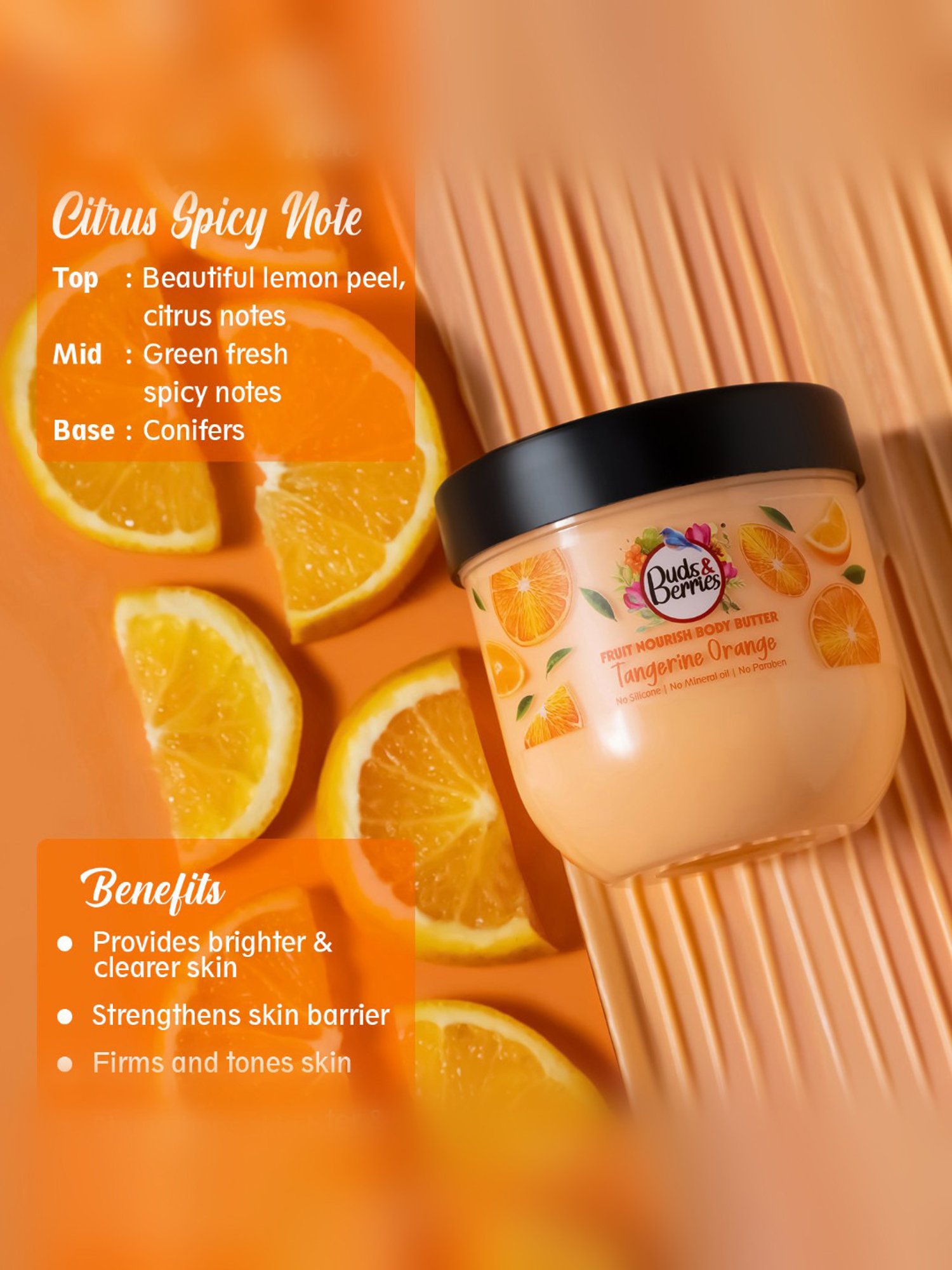 Buds & Berries Tangerine Orange Fruit Nourish Body Butter - 200 ml