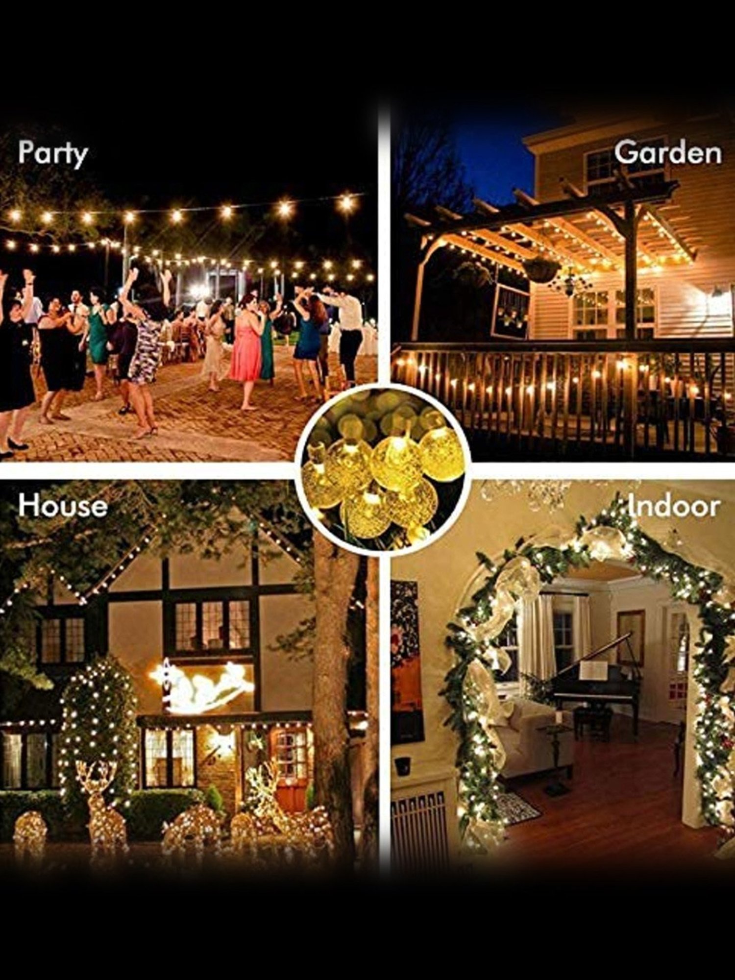 Xergy Crystal Ball LED String Fairy Lights Outdoor & Indoor for Home Decoration (Warm White)