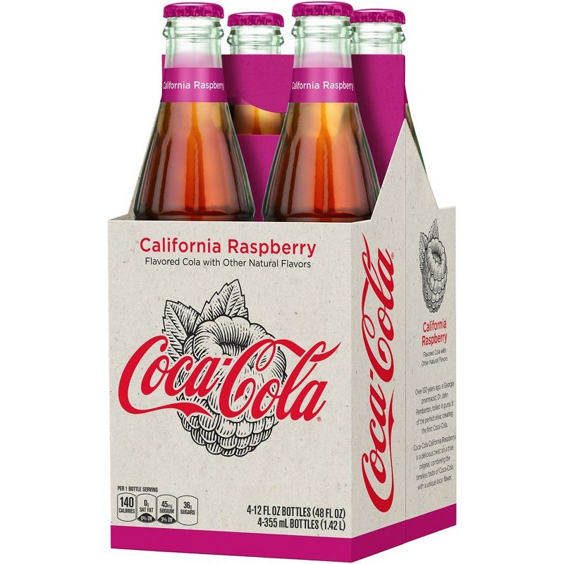 Coca-Cola Origins California Raspberry - 4pk/12 fl oz Glass Bottles