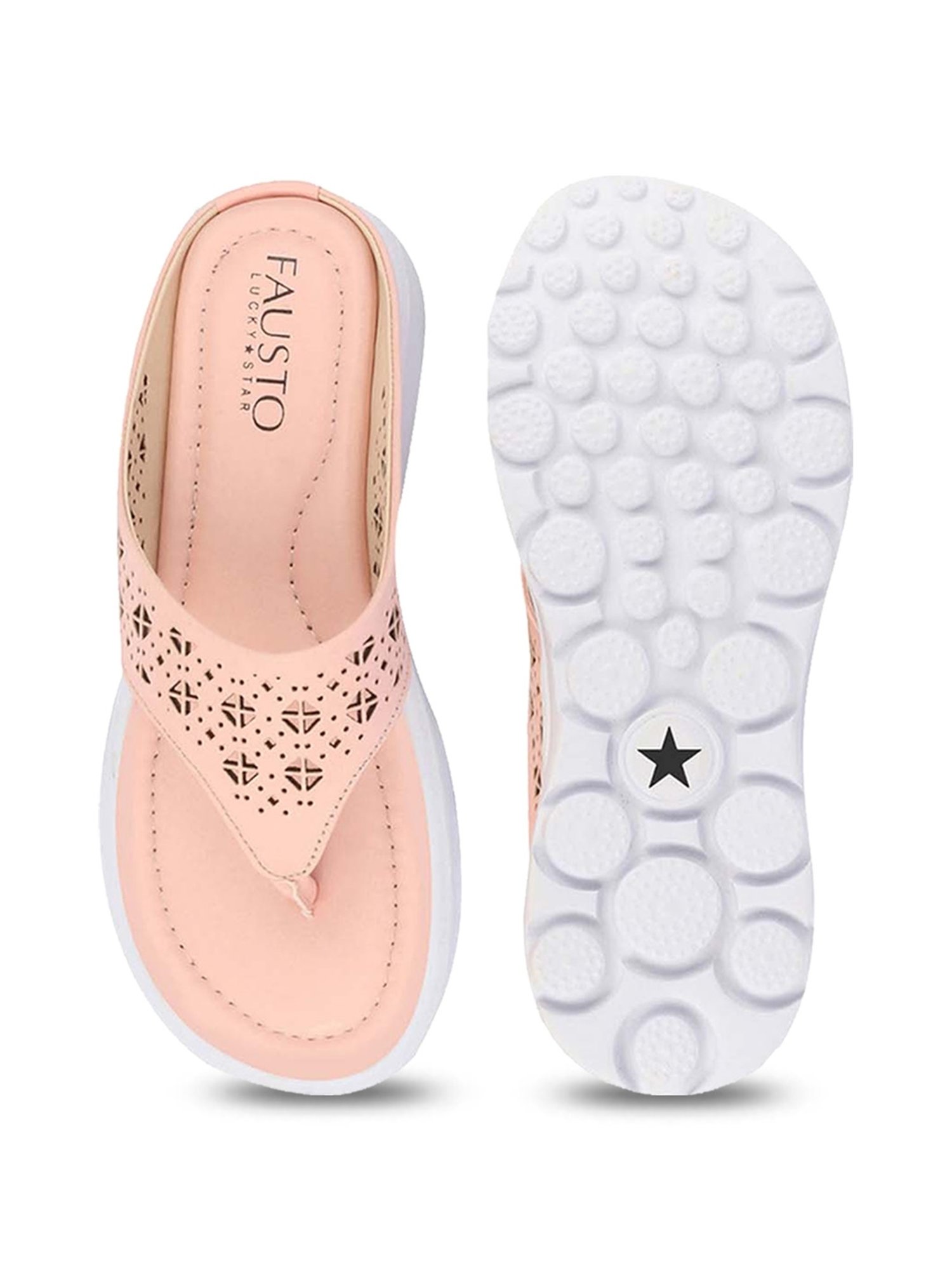 Fausto Women's Pink Thong Sandals