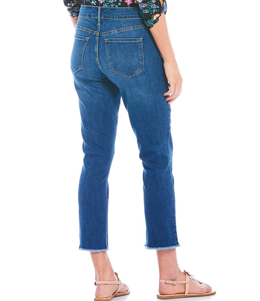 Code Bleu Chelsea Straight Leg Fray-Hem Capri Jeans