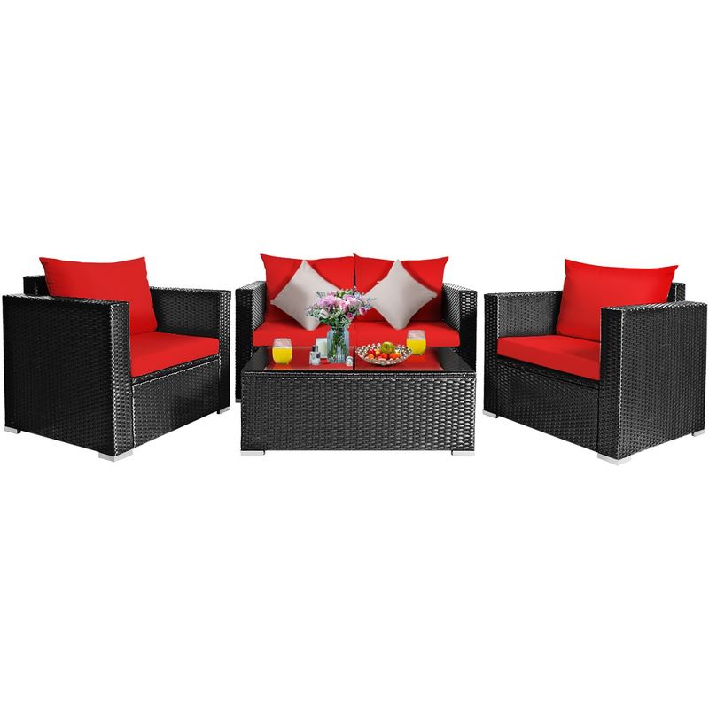 7pc Studio Shine Collection Patio Conversation Set with Sofa, 4 Armchairs & 2 Tables - W Unlimited