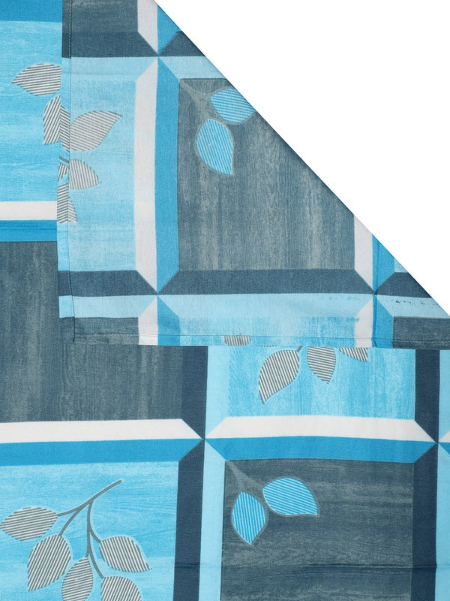 Dhrohar Printed Blue Cotton 180 TC Double Bedsheet with 2 Pillow covers