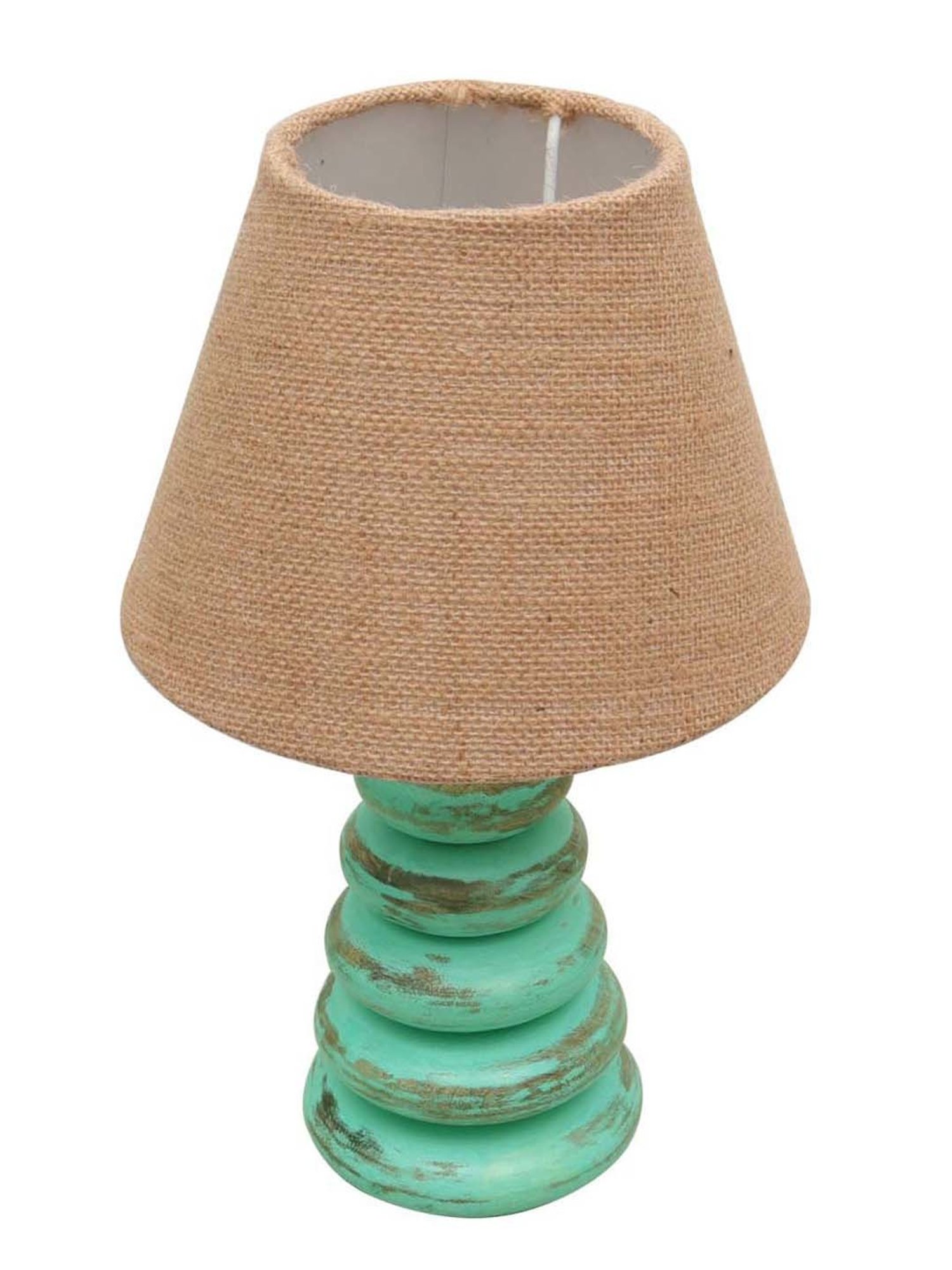 Homesake Brown & Green Wood Bedside Desk Nightstand Table Lamp
