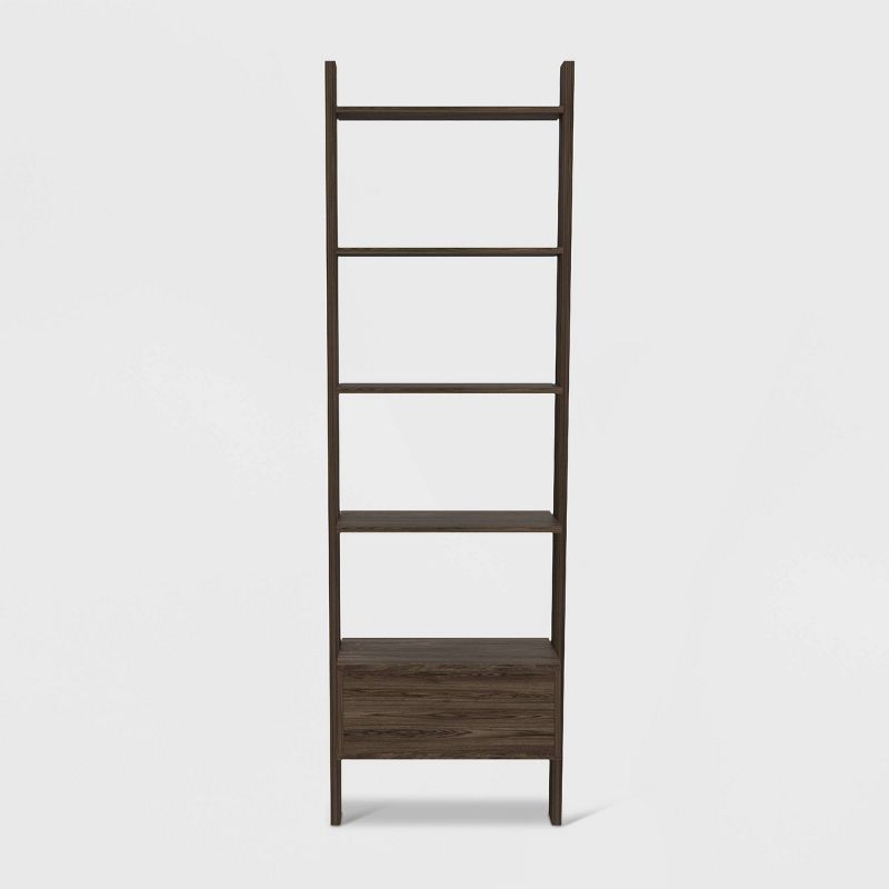 70" Aster 4 Tier Leaning Bookcase Rich Oak - RST Brands