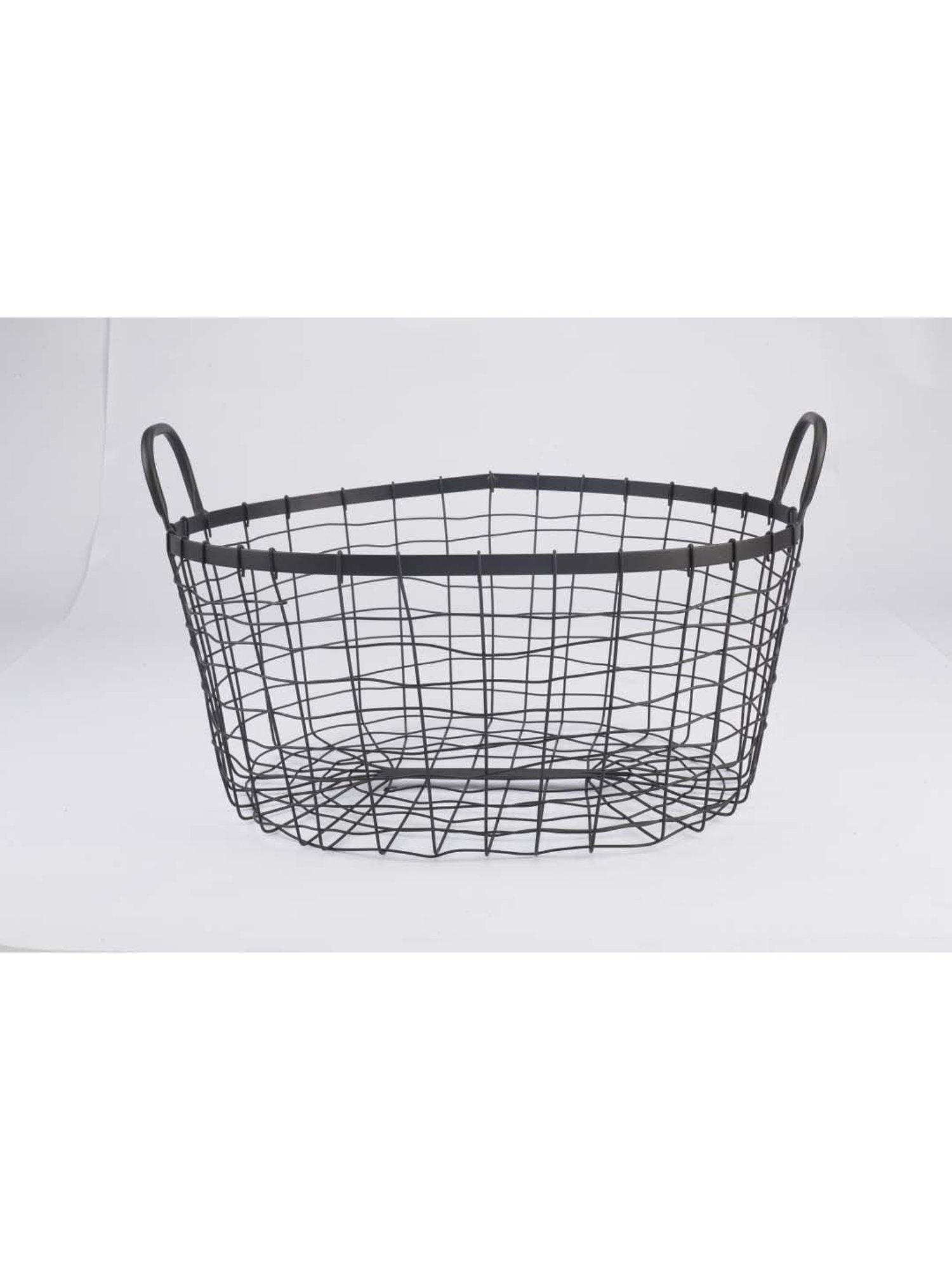 NATURALLYOURS Black Iron Wire Storage Basket - Set of 1