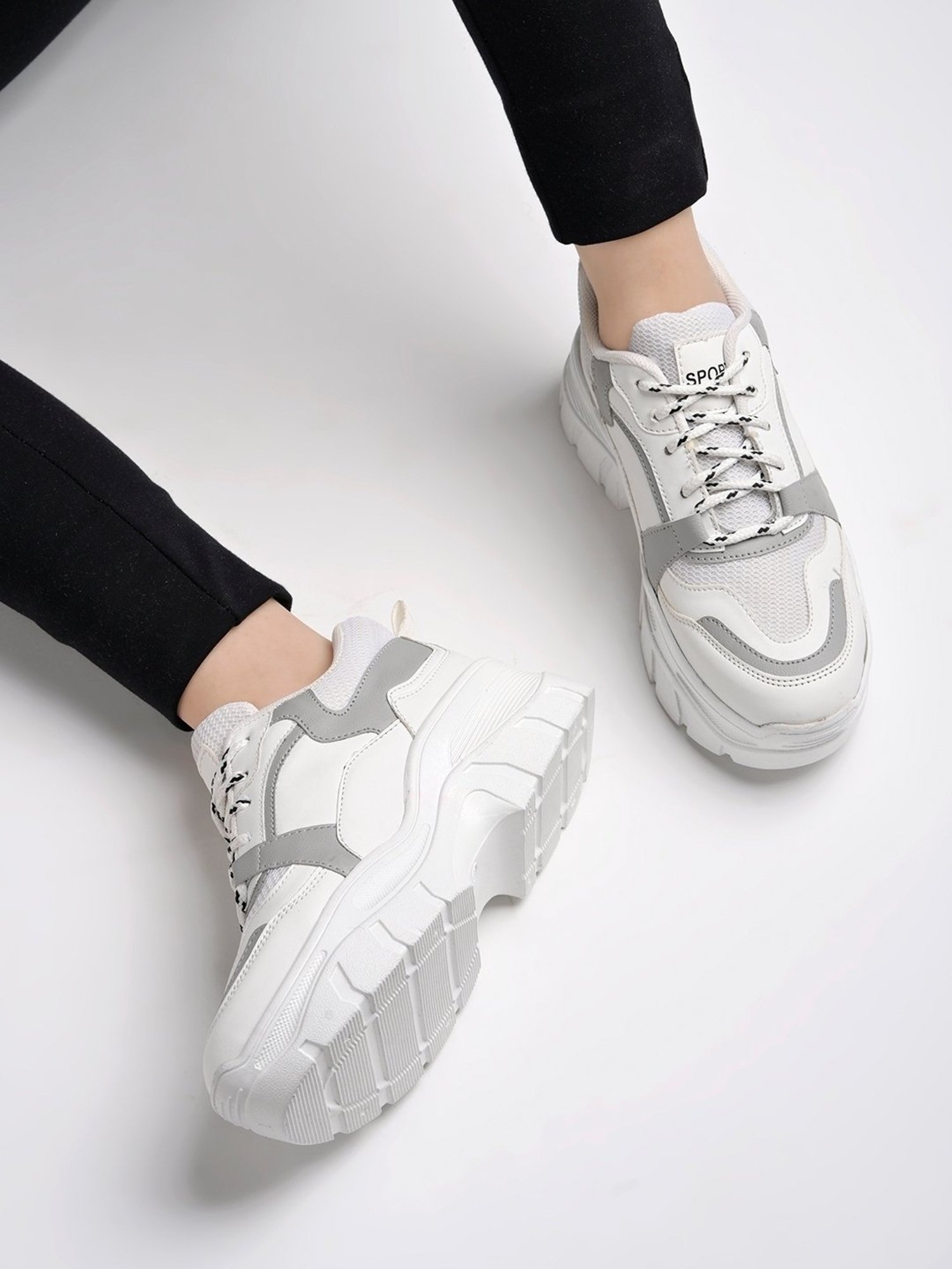 Shoetopia Women's Grey Sneakers