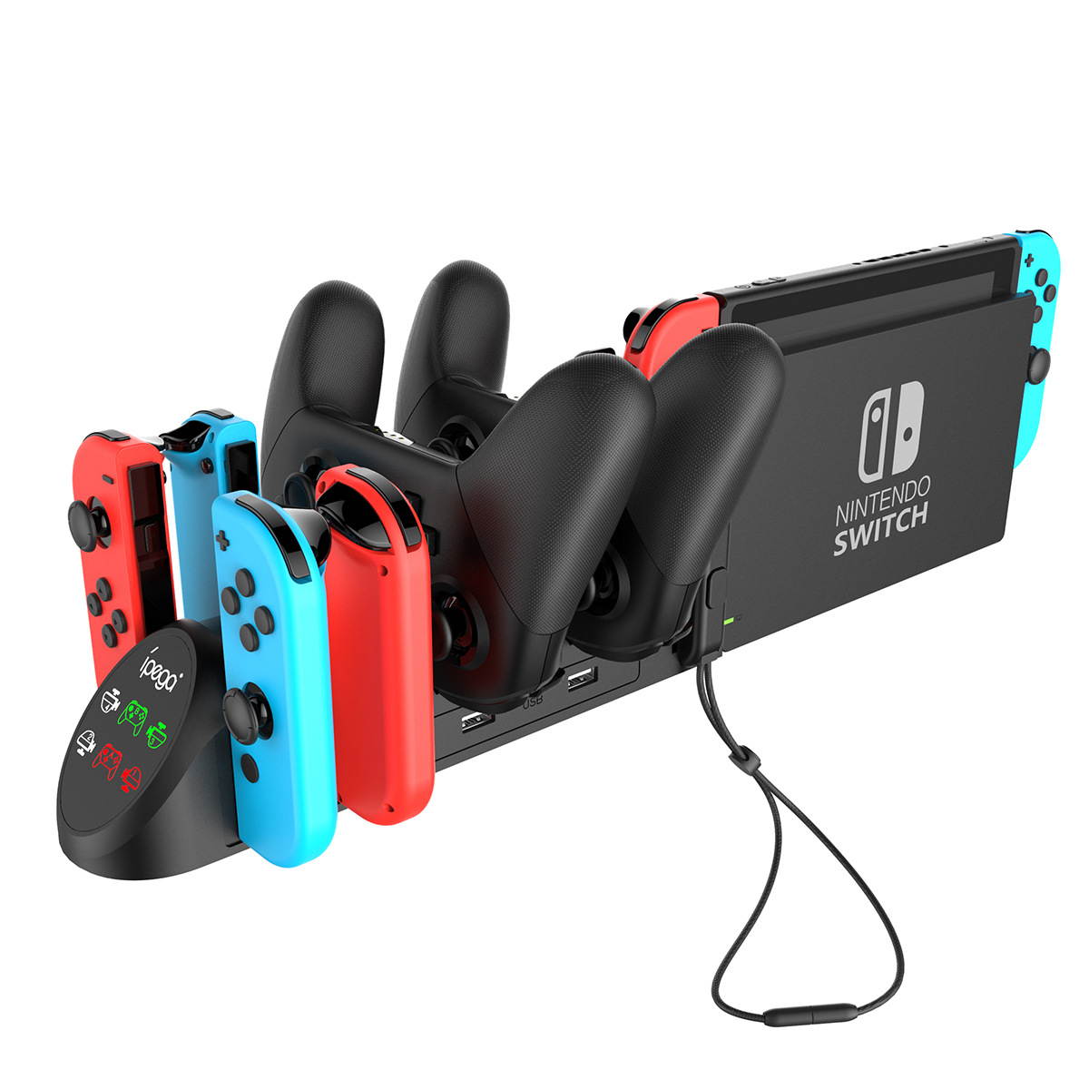 6-In-1 Seat Joycon Left and Right Joystick Charger for Switch Pro