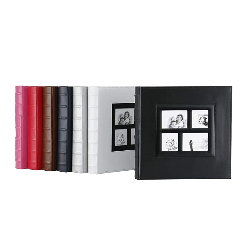 Photo Album 4x6 600 Photos, Large Capacity Wedding Family Leather Cover Picture Albums Holds 600 Horizontal and Vertical 4x6 Photos with Black Pages (Brown)