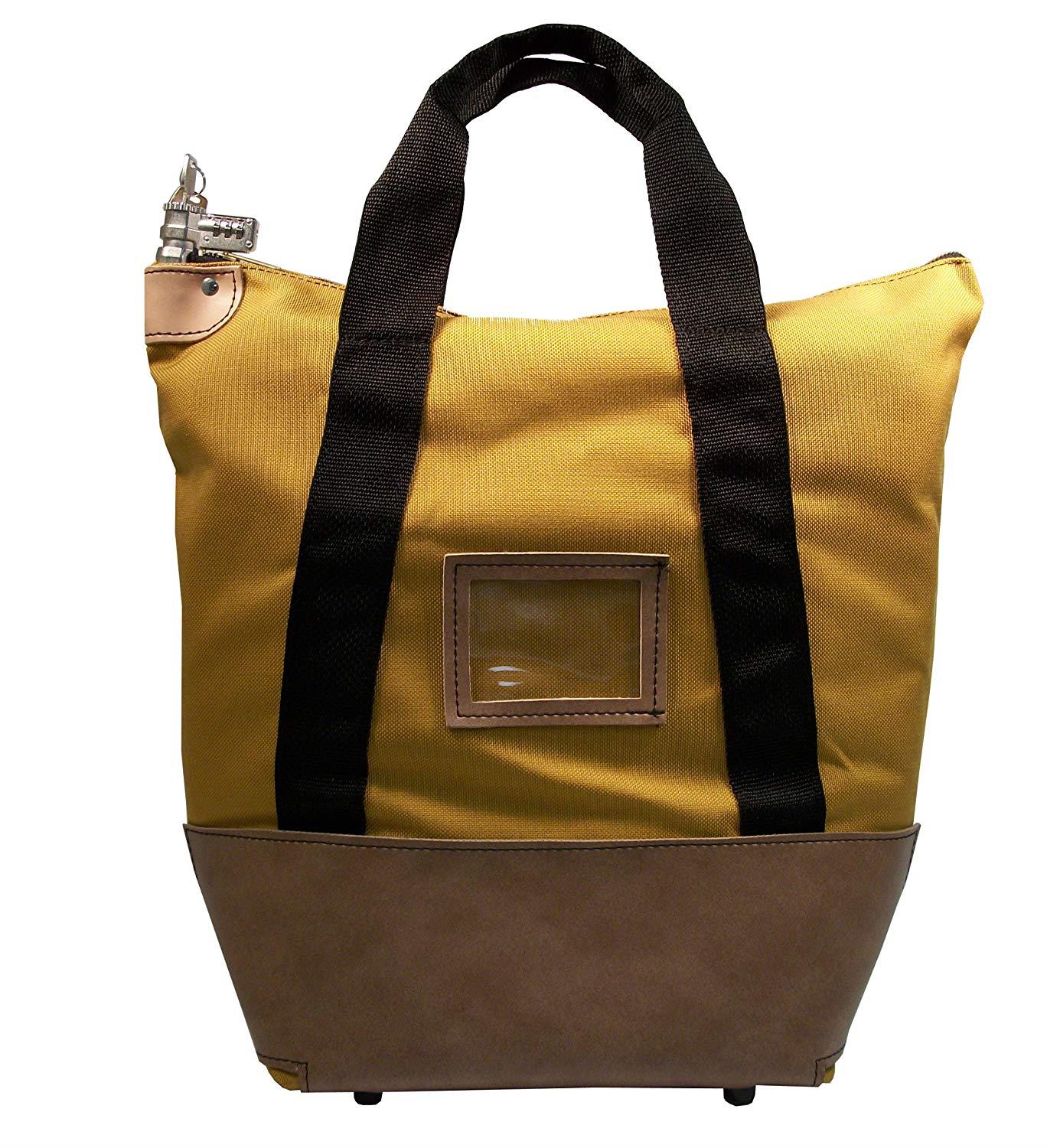 Locking Courier Bag 1350 Denier Ballistic Weave Nylon Combination Lock Gold