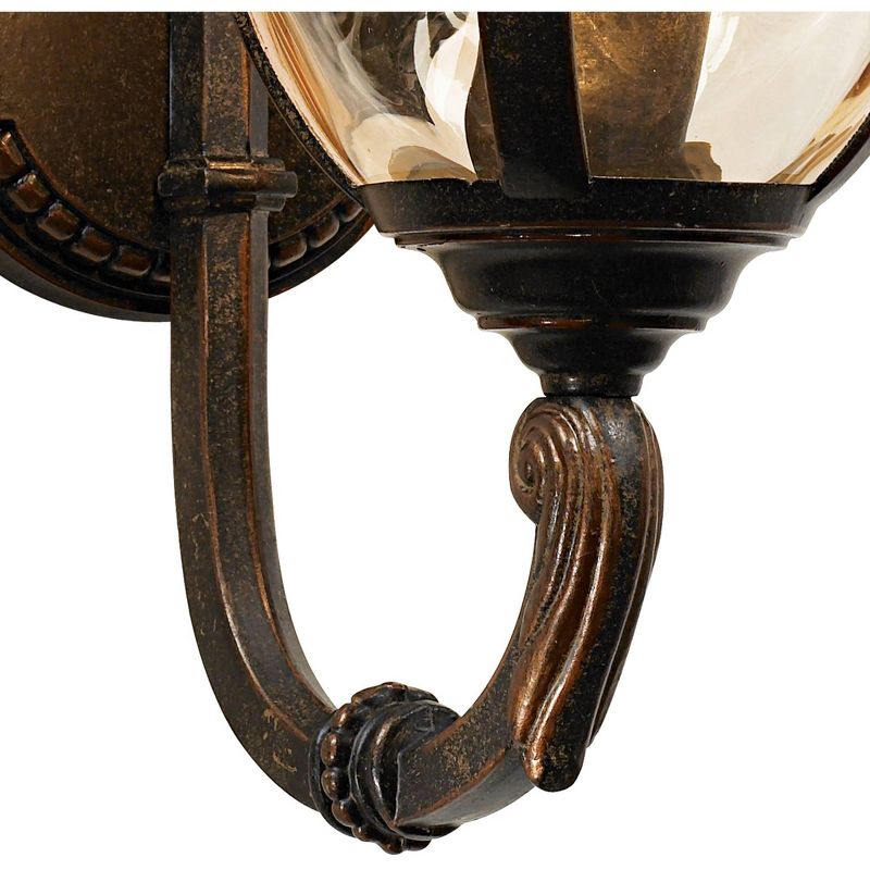 John Timberland Bronze Outdoor Wall Light Vintage Curved Arm Sconce Fixture for Exterior House Patio Porch