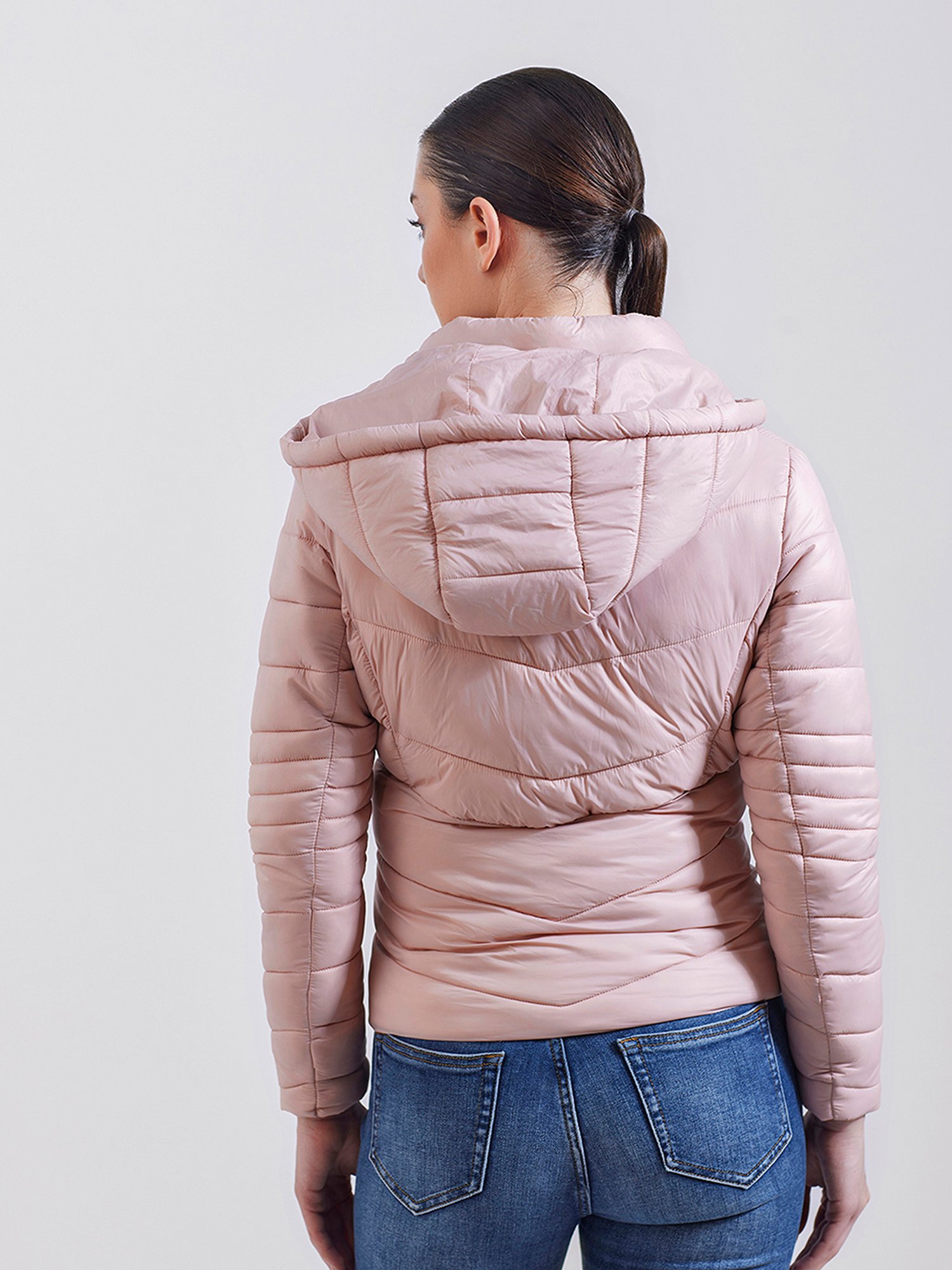 Cover Story Pink Regular Fit Puffer Jacket