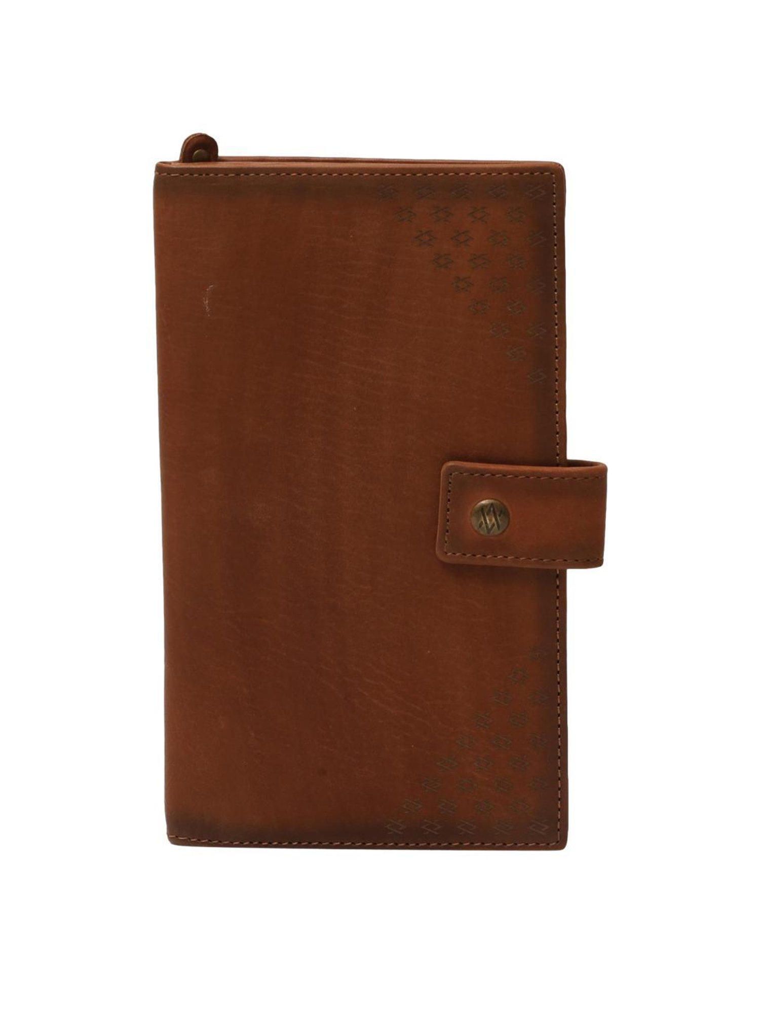 KOMPANERO Toby Tan Printed Tri-Fold Wallet