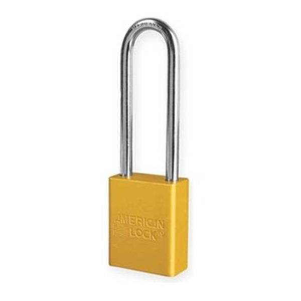 Anodized Aluminum Padlock, Yellow, Key Alk