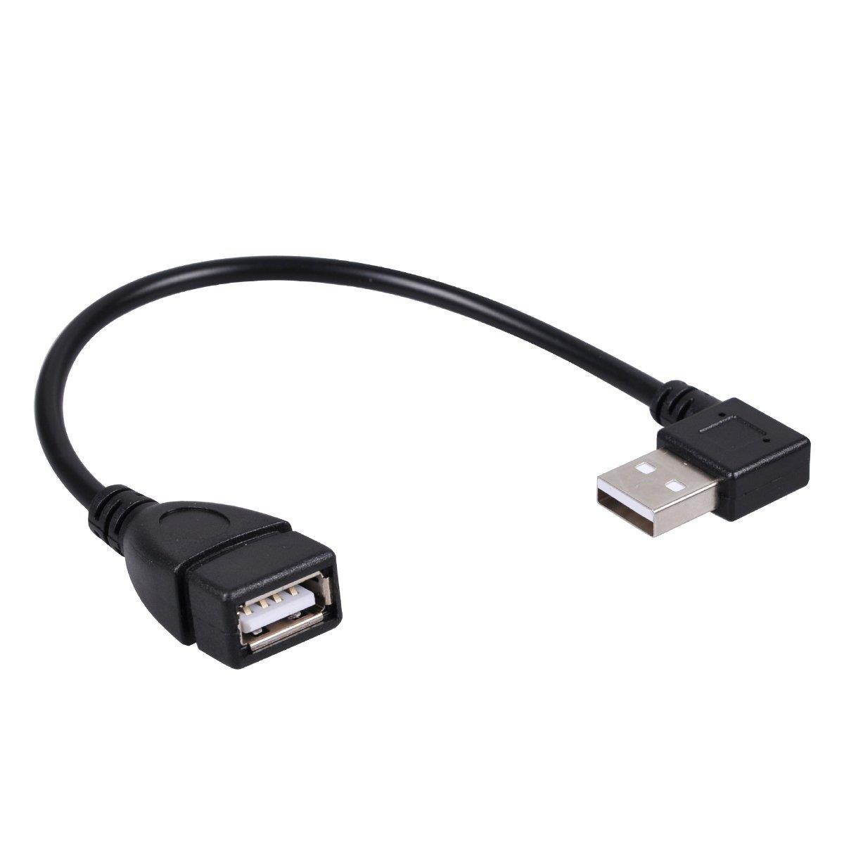UCEC USB 2.0 Extension Cable - Left and Right Angle A Male to Female - 0.7 Feet (20cm)