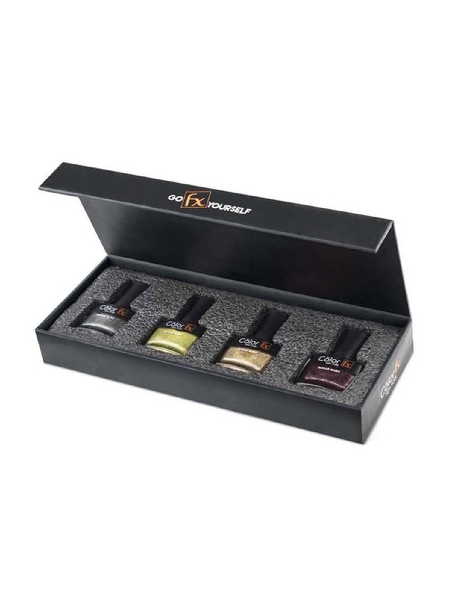 Color Fx Nail Fix Cure-In Mask, Moisturizer, Nail Enamel Remover & Nail Buffer Combo, Pack of 4