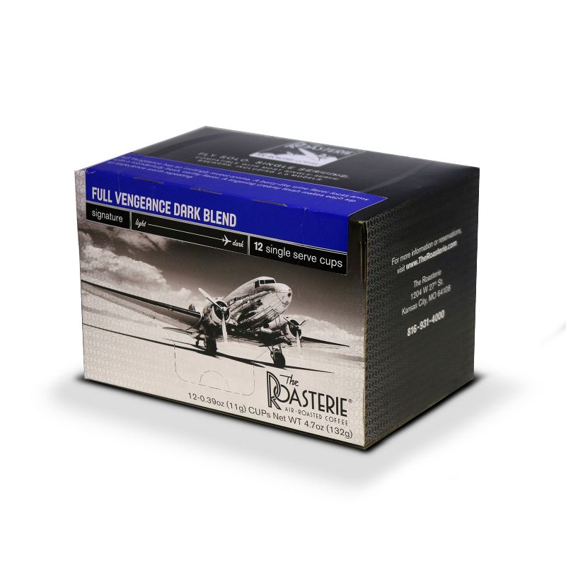 The Roasterie Full Vengeance Dark Roast Coffee - Single Serve Cups - 12ct