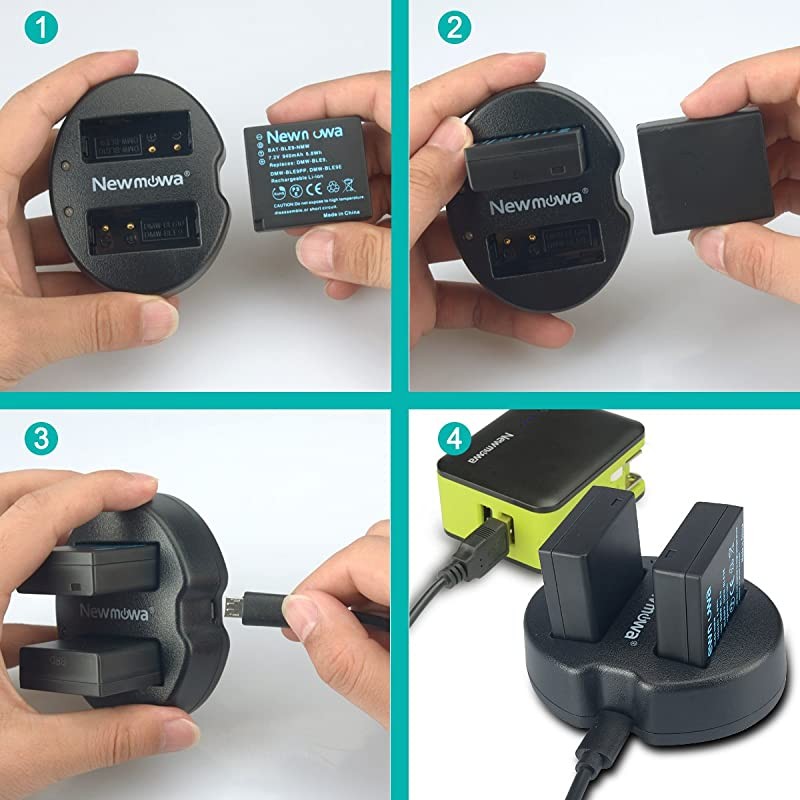 DMWBLE9  Replacement Battery 2 Pack and Dual USB Charger for Panasonic DMWBLE9 DMWBLG10 and Panasonic Lumix DMCZS60 DMCZS100 DMCLX100DCLX100 IIDMCGF3 DMCGF5 DMCGF6 DMCGX7