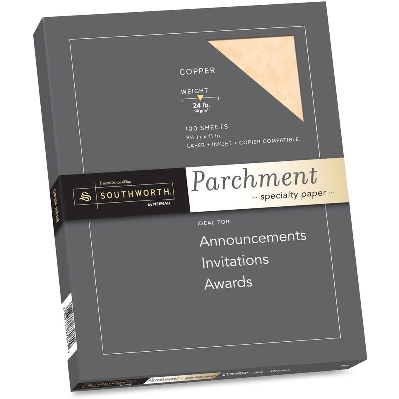 Avery Parchment Specialty Paper, Copper, 24lb, 8 1/2 x 11, 100 Sheets P894CK336