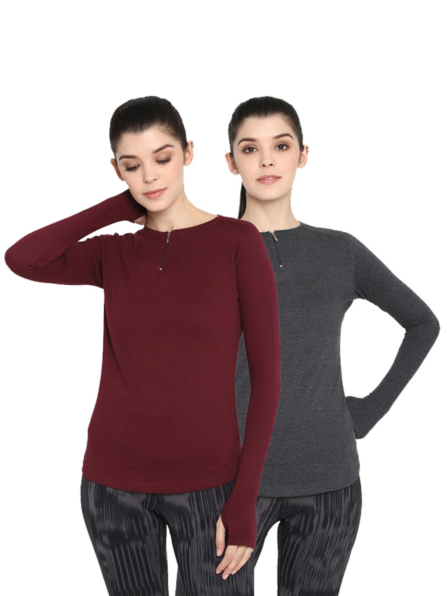 Appulse Charcoal & Maroon Cotton T-Shirt - Pack of 2