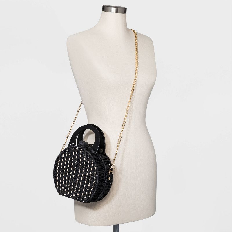 Estee & Lilly Top Handle Hook and Loop Flap Closure Clutch - Black