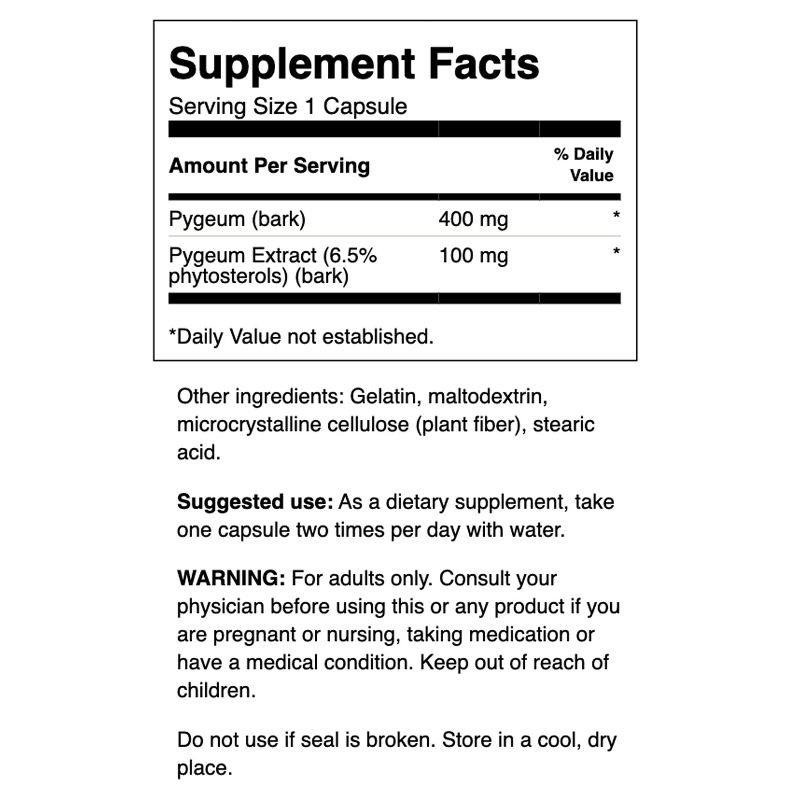 Swanson Pygeum Bark & Extract Capsules, 500 mg, 120 Count