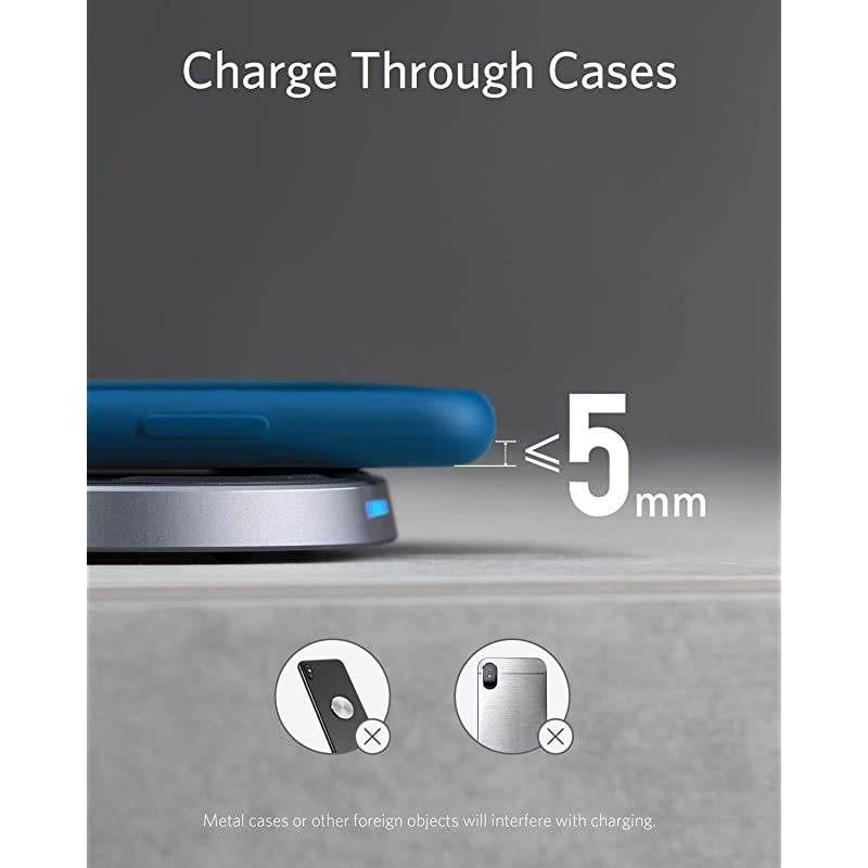 Wireless Charger with USBC 15W Metal Fast Wireless Charging Pad QiCertified 75W Fast Charge iPhone XSXS MaxXRX88 Plus 10W for Galaxy S9S9+S8Note 9 PowerWave 15 PadNo AC Adapter