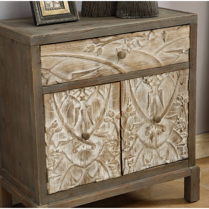Knight 1 Drawer 2 Door Cabinet Weathered Natural/Brown - Treasure Trove Accents