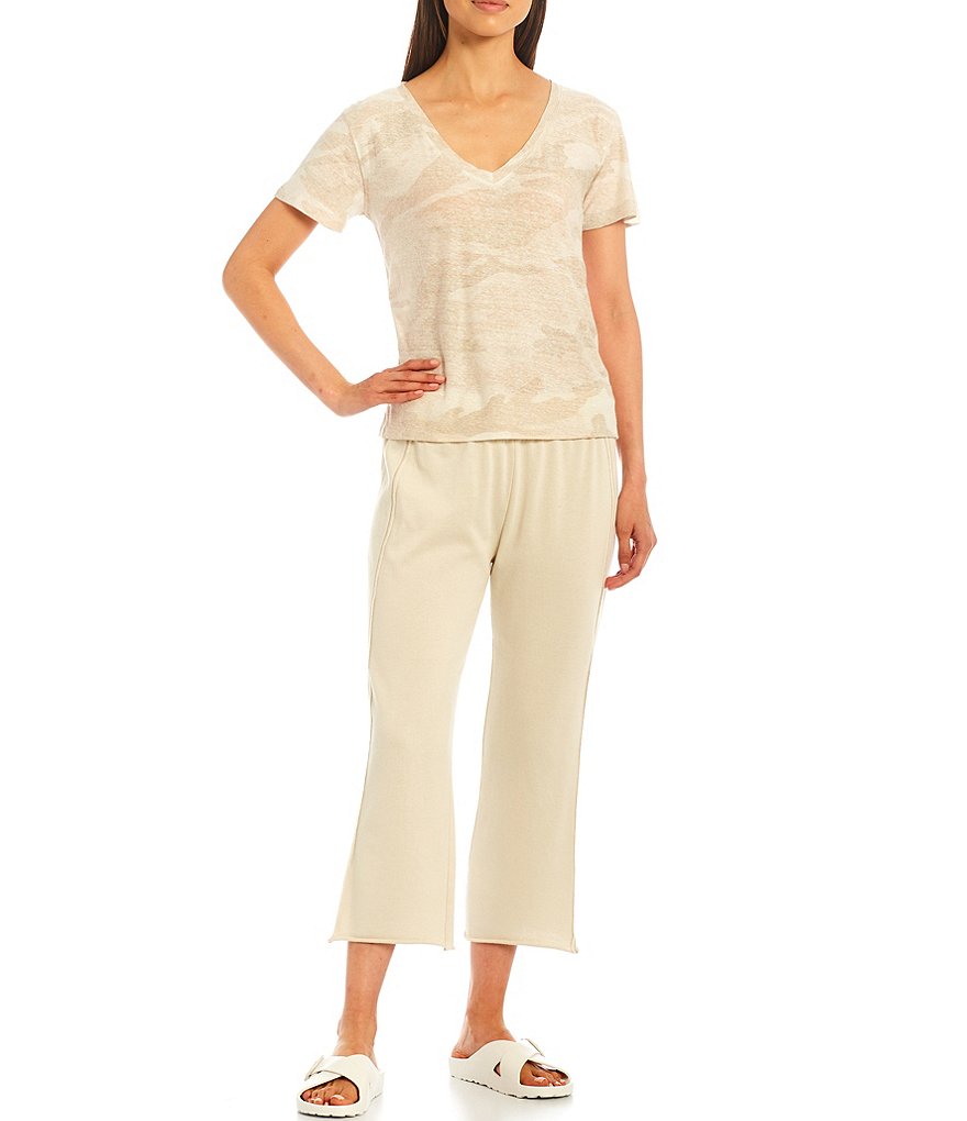 Splendid Maxson Camo Short Sleeve V-Neck Tee