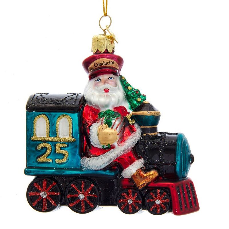 Noble Gems 4.0" Santa On Train Ornament Locomotive Claus  -  Tree Ornaments