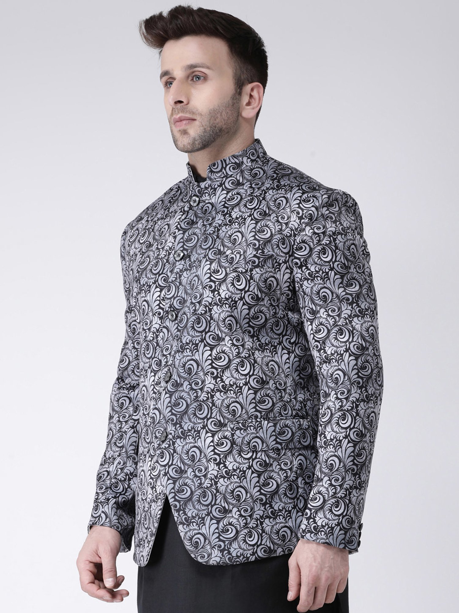 Hangup Cream Regular Fit Ethnic Blazer