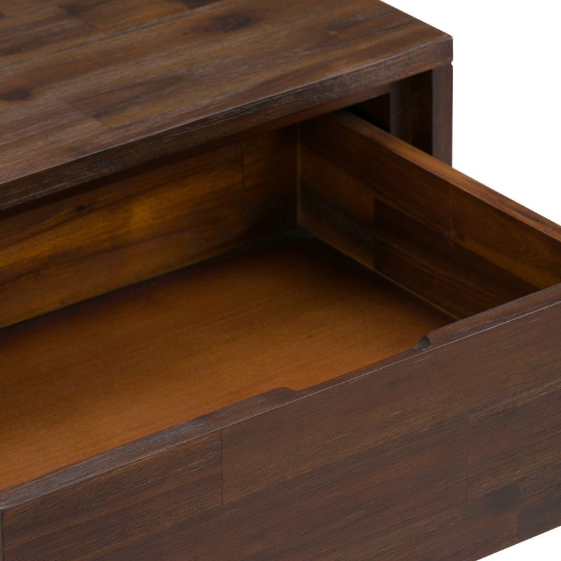 22" Mitchell Solid Acacia Wood End Table Distressed Charcoal Brown - WyndenHall