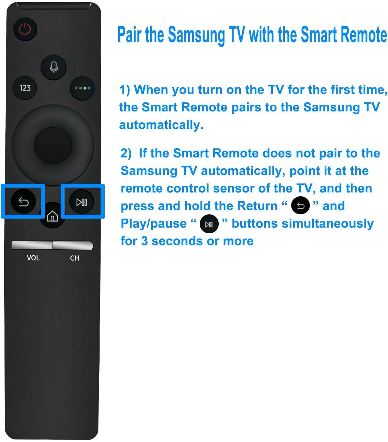 Replacement Voice Remote Control BN59-01266A fit for Samsung LED LCD HDTV UN49MU8000 UN49MU800D UN55MU8000 UN55MU800D UN65MU8000 UN65MU800D UN75MU8000 UN75MU800D UN82MU8000 UN82MU800D