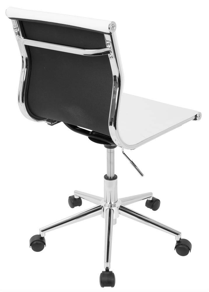Master Armless Adjustable Task Chair in White